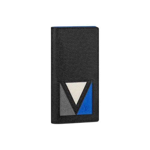 LOUIS VUITTON Brazza Taiga Кошелек из коровьей кожи кошелек унисекс черный