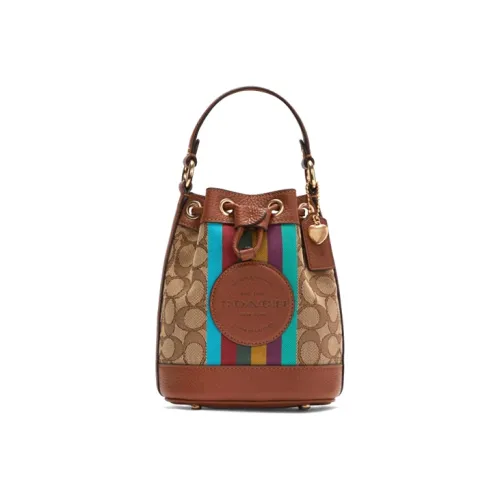 COACH Dempsey ПВХ через плечо Одно плечо Сумка Обычная Женская Коричневая Монограмма