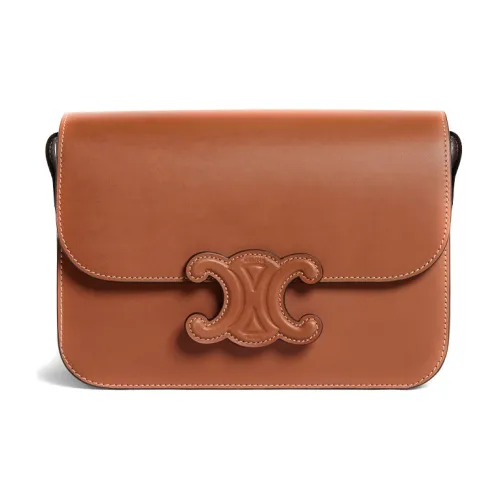 CELINE Сумка через плечо из коровьей кожи женская рыжевато-коричневый цвет