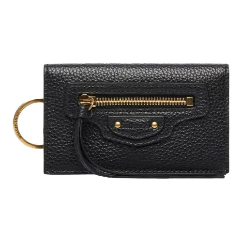 Balenciaga Neo Classic Grained Телячья кожа Key Pouch Женские Черный
