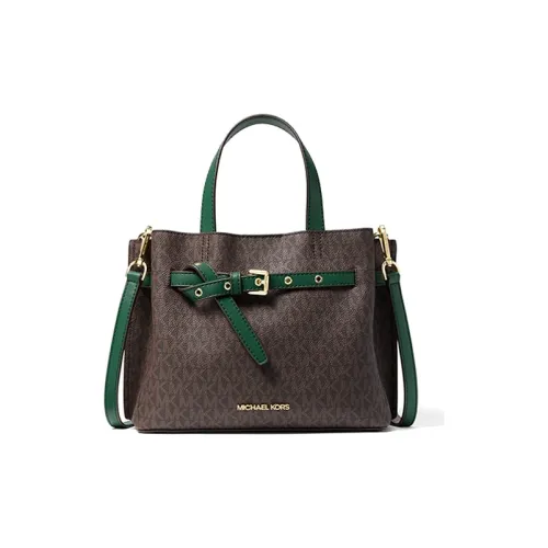 MICHAEL KORS Холст Квадратная Ручная Сумка Сумка через плечо Маленькая Женская Яшма и Коричневый