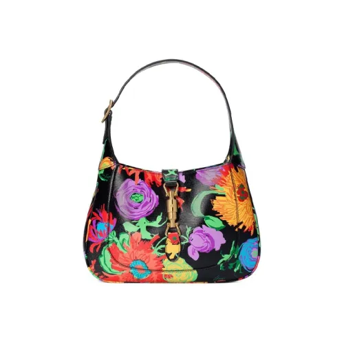 GUCCI Jackie 1961 Кожа Crescent Сумка через плечо Сумка через плечо Маленькая Женская Черная