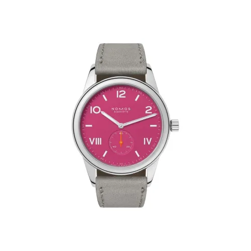 NOMOS Ручной механизм унисекс часы розовый циферблат корпус из нержавеющей стали кожаный ремешок