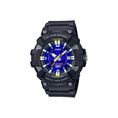 CASIO Collection YOUTH Collection Круглый Аналоговый Кварцевый механизм Смола Ремешок Часы Мужские Синий Циферблат MW 610H 2AV