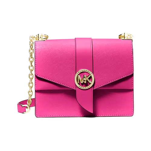 MICHAEL KORS Greenwich Коровья кожа Конверт Сумка Сумка через плечо Маленькая Женская Розовая Красная