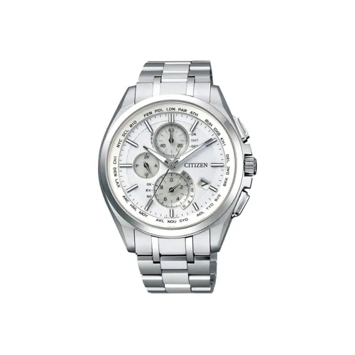 CITIZEN Attesa Collection Светильник Кварцевый механизм Титан Ремешок Часы Мужские Белый циферблат AT8040 57A