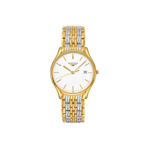 LONGINES Lvya Collection Кварцевый механизм Мужские часы Белый циферблат Нержавеющая сталь PVD покрытие Корпус часов