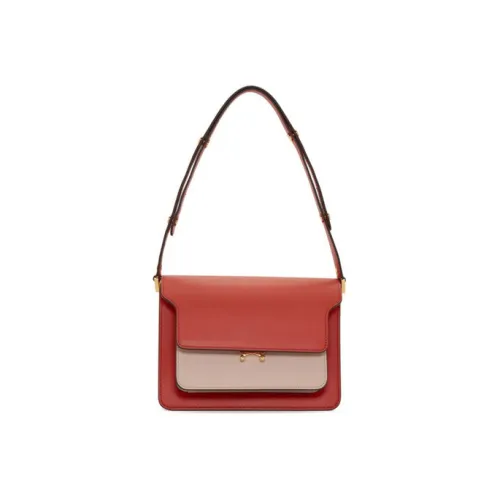 MARNI Основная часть Телячья кожа Сумка через плечо Сумка на плечо Женская Красная и Розовая