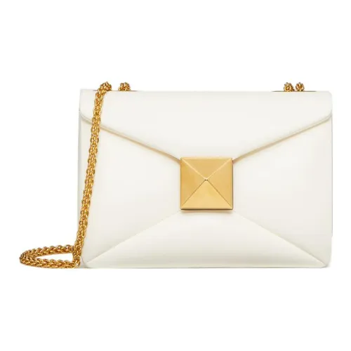 Valentino One Stud Овчина Портативная Сумка через плечо Сумка на плечо Женская Жемчужно-белая