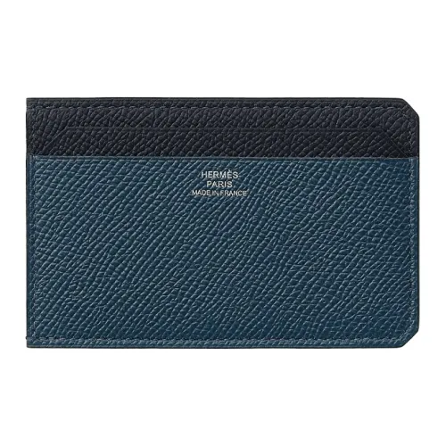 HERMES Коровья кожа Держатель для карт Мужской Индиго