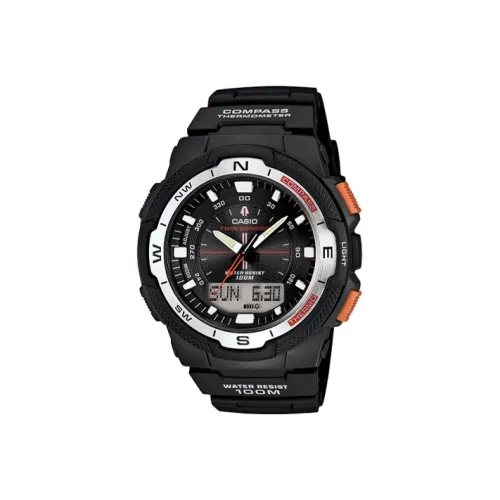 CASIO Кварцевый механизм Смола Ремешок Часы Мужские Черный циферблат SGW 500H 1B