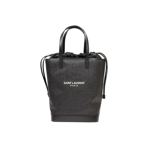 SAINT LAURENT Холст и кожа Canvas Сумка Сумка-тоут Сумка для покупок Стандартная Женская Черная