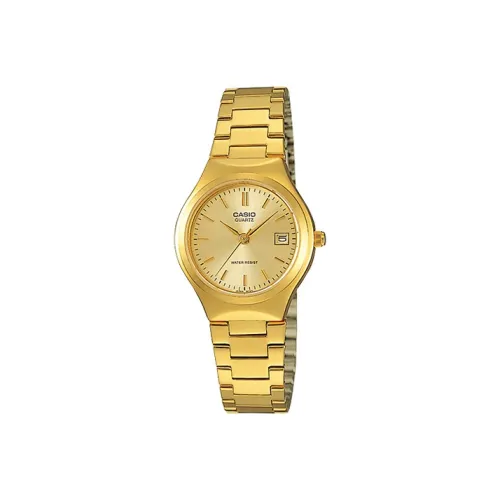 CASIO GENERAL Collection Кварцевый механизм ремешок из нержавеющей стали женские часы золотой циферблат