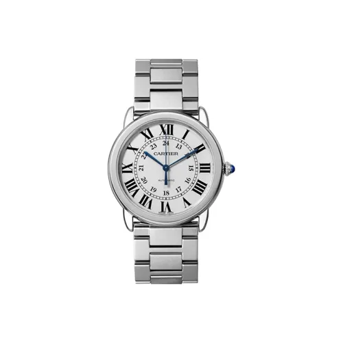 Cartier RONDE De Cartier Collection Автоматический Механический Механизм Унисекс Часы 36 мм Серебристый Циферблат Корпус из Нержавеющей Стали
