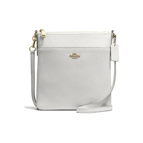 COACH Kitt Кожа Сумка через плечо Маленькая Женская Золото Мел Белый