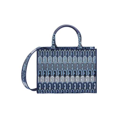 Furla Ткань Тоут Сумка Сумка для покупок Сумка на плечо Маленькая Женская Джинсовый Синий SHADES