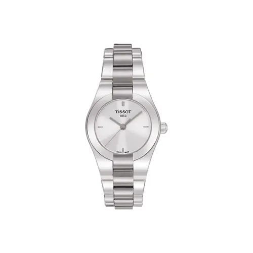 Tissot Quartz Механизм Женские часы 28*28 мм Серебристый циферблат Корпус из нержавеющей стали Ремешок из нержавеющей стали