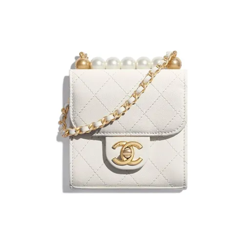 CHANEL Сумка через плечо из козьей кожи сумка на плечо Женская Белая