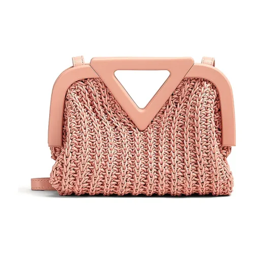 Bottega Veneta Кожа Клатч Сумка через плечо Женская Резина Розовая