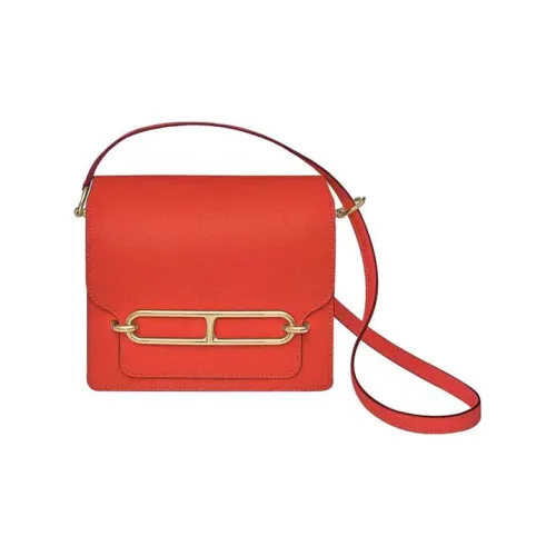 HERMES Roulis Коровья кожа Свиной нос Сумка Одно плечо Ручная сумка Сумка через плечо Женская Пламенно-оранжевый