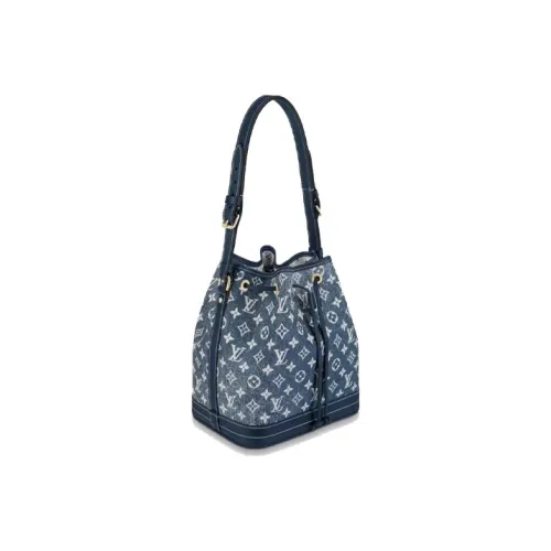 LOUIS VUITTON NOE Деним Ведро Сумка Портативная Сумка через плечо Сумка через плечо Женская Синяя