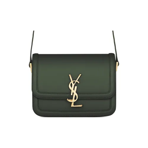 SAINT LAURENT Solferino Коровья кожа Тофу Сумка через плечо Сумка на плечо Сумка через плечо Женская Темно-зеленая