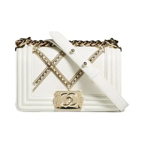 CHANEL Телячья кожа Сумка через плечо Женская Белая