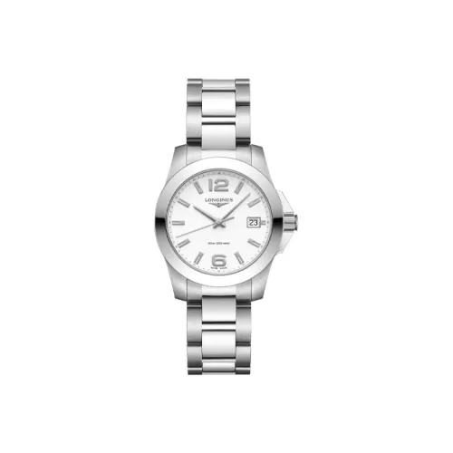 LONGINES Comcast Collection Кварцевый механизм Женские часы 34 мм Белый циферблат Корпус из нержавеющей стали