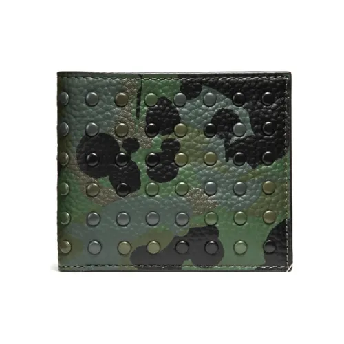 COACH Кошелек Billfold из коровьей кожи мужской зеленый камуфляж
