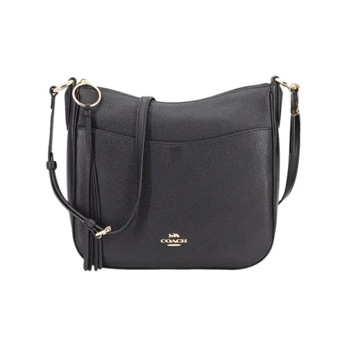 COACH Chaise Кожа Седло Сумка Сумка через плечо Средний Женская Черная
