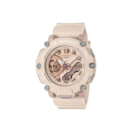 CASIO G SHOCK Кварцевый механизм Смольный ремешок Часы Женские Розовый циферблат