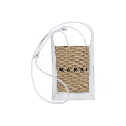 MARNI Телячья кожа Сумка через плечо с чехлом для телефона Женская Белая