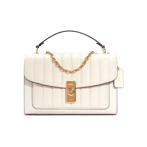 COACH Lane Кожа Сумка с цепочкой Сумка Маленькая квадратная сумка Сумка через плечо Средний Женская Белая