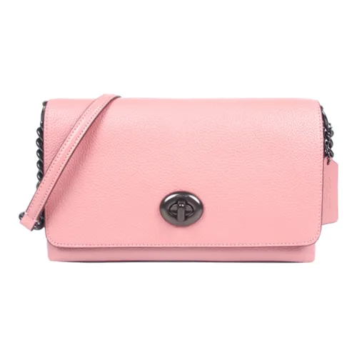 COACH Crosstown Pebble Кожа Маленькая Квадратная Сумка Сумка через плечо Сумка на плечо Средняя Женская Розовая