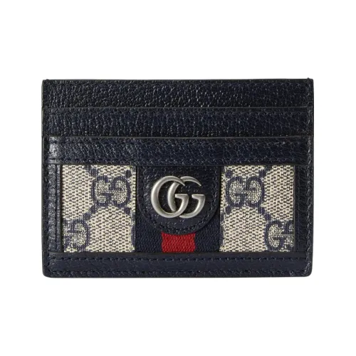 GUCCI Canvas с кожаными вставками держатель для карт держатель для карт женский синий