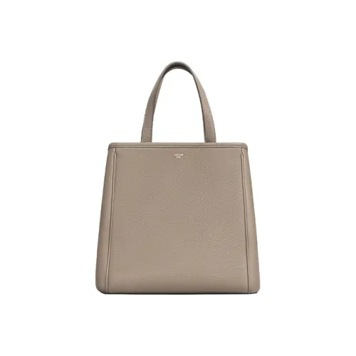 CELINE Cabas Рельефная Телячья Кожа Тоут Сумка Сумка для покупок Сумка Сумка через плечо Маленькая Женская Тауповая