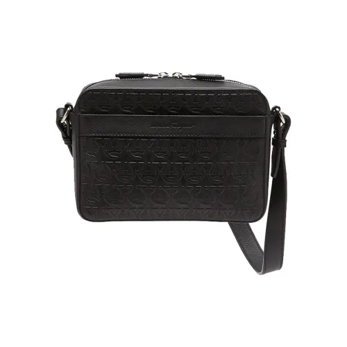 FERRAGAMO Телячья кожа Сумка через плечо Мужская Черная