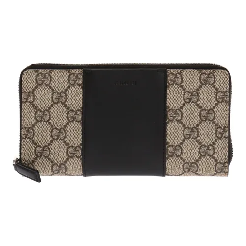 GUCCI Canvas с кожаными вставками кошелек мужской цвет эбеновое дерево черный