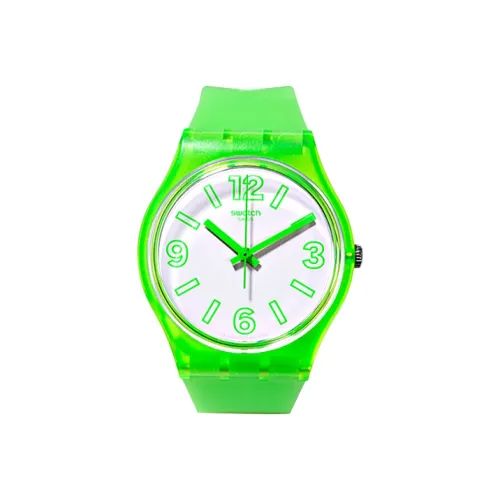 SWATCH Originals Collection Кварцевый механизм Унисекс Часы 39,2 мм Зеленый циферблат Пластиковый корпус Часы Силиконовый ремешок