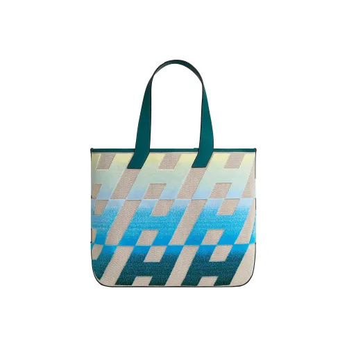 HERMES Cabas Сумка через плечо из коровьей кожи женская бежевый синий Bosphorus зеленый