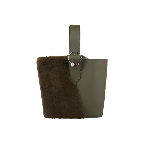 IRIDESCENCE Корова Кожа Ведрообразная Сумка Одноплечая Сумка Стандартная Женская Оливково-Зеленая