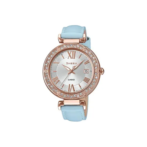 CASIO Кварцевый Movement Женские SHEEN Часы Серебряные
