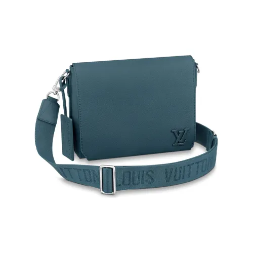 LOUIS VUITTON New Wave Aerogram Кожа Курьерская сумка Сумка через плечо Мужская Синяя