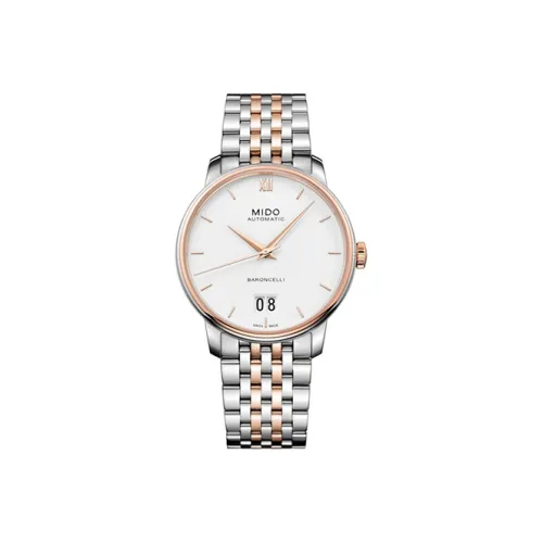 MIDO Автоматический Механический Механизм Мужские Часы Baroncelli 40 мм Белые