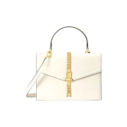 GUCCI Sylvie 1969 Кожа Сумка через плечо Сумка Маленькая Женская Белая