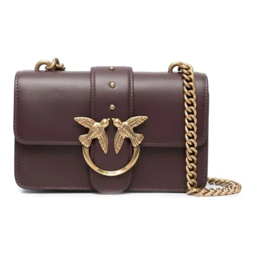 PINKO SIMPLY Кожа Swallow Сумка Сумка через плечо Мини Женская Коричневая