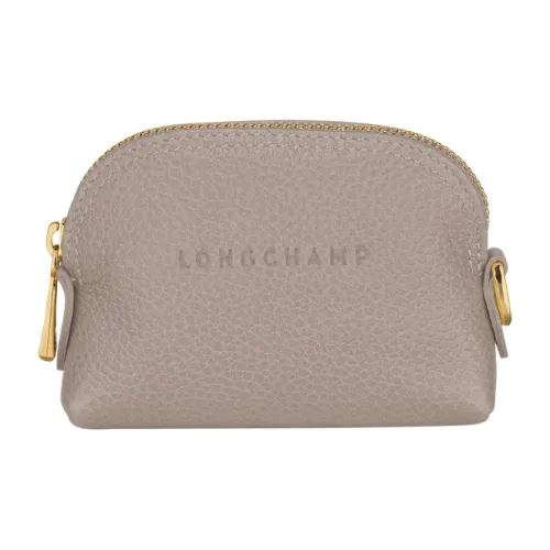 LONGCHAMP Le Foulonné Коровья кожа Крупнозернистая текстура Кошелек для монет Женский Серый
