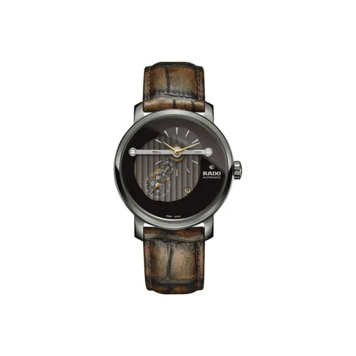 RADO DiaMaster Collection Мужские часы Автоматический Механический Часы 43 мм Черный Циферблат Кожаный Ремешок