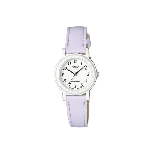 CASIO YOUTH Collection LQ Круглый Disk THREE Булавка Кварцевый механизм Натуральная кожа Ремень Часы Женские Белый циферблат