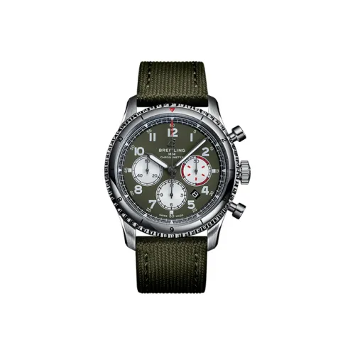 BREITLING Автоматический Механический Часы Мужские Aviation Chronograph Collection 43 мм Зеленые